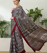 Black designer ready to drape saree for women