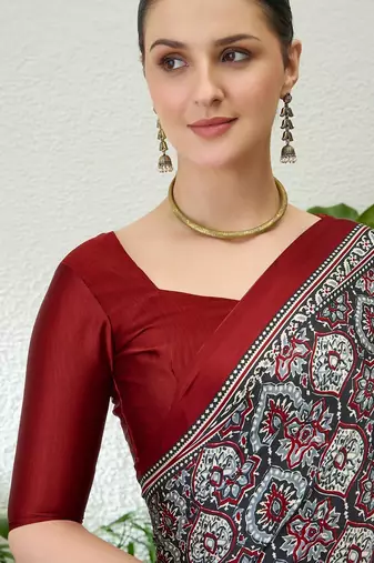 Black designer ready to drape saree for women