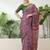 Pink lightweight ready wear saree with unstitched blouse