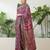 Pink lightweight ready wear saree with unstitched blouse
