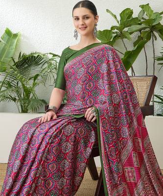 Pink lightweight ready wear saree with unstitched blouse 4
