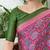 Pink lightweight ready wear saree with unstitched blouse