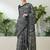 Black fancy ready to wear saree with blouse piece