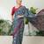 Blue trendy ready pleated saree for party wear