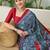 Blue trendy ready pleated saree for party wear