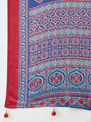 Blue trendy ready pleated saree for party wear 5