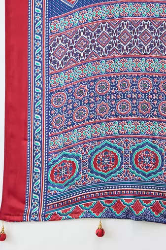 Blue trendy ready pleated saree for party wear