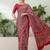Red latest ready to wear saree with unstitched blouse
