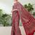 Red latest ready to wear saree with unstitched blouse