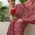 Red latest ready to wear saree with unstitched blouse