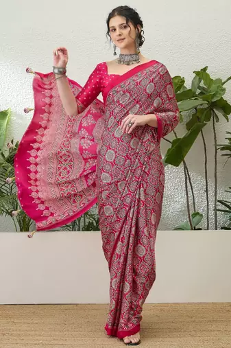 Pink bollywood style ready to drape saree for women