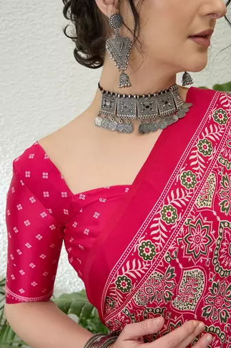 Pink bollywood style ready to drape saree for women