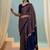 Wine modern ready to drape saree with unstitched blouse
