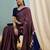 Wine modern ready to drape saree with unstitched blouse