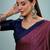 Wine modern ready to drape saree with unstitched blouse