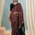 Maroon women's festival wear ready pleated saree
