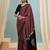 Maroon women's festival wear ready pleated saree