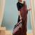 Maroon women's festival wear ready pleated saree