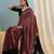 Maroon women's festival wear ready pleated saree