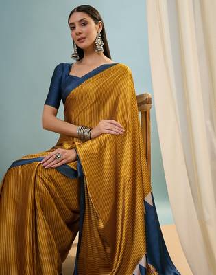 Yellow  ethnic ready wear saree collection 2