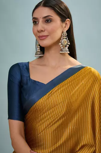 Yellow premium ethnic ready wear saree collection