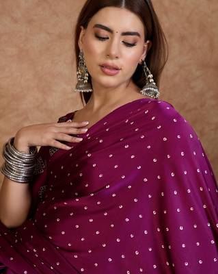 Wine ready to wear saree for weddings and festivals 5