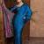 Blue ready made saree with unstitched designer blouse