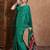 Green stylish ready pleated saree for women