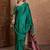 Green stylish ready pleated saree for women