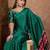 Green stylish ready pleated saree for women