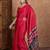Red instant drape saree with matching blouse fabric
