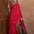 Red instant drape saree with matching blouse fabric