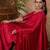 Red instant drape saree with matching blouse fabric