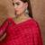Red instant drape saree with matching blouse fabric