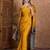 Yellow luxury ready to wear saree with blouse piece