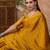Yellow luxury ready to wear saree with blouse piece