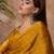 Yellow luxury ready to wear saree with blouse piece