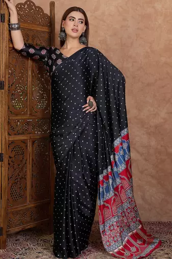 Black new arrival ready made saree for women