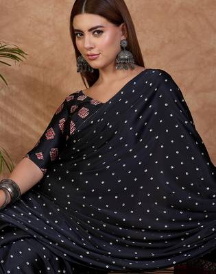 Black new arrival ready made saree for women 2