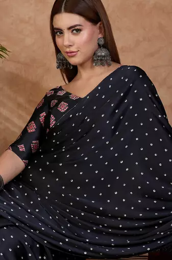 Black new arrival ready made saree for women