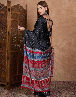 Black new arrival ready made saree for women 3