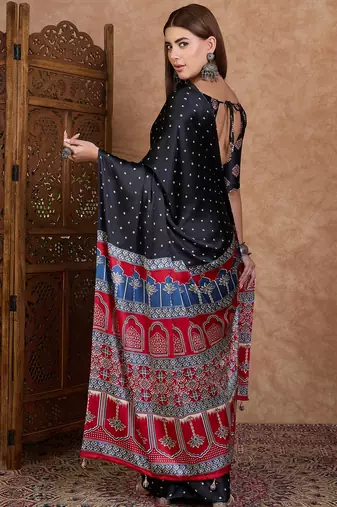 Black new arrival ready made saree for women