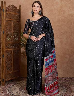 Black new arrival ready made saree for women 4