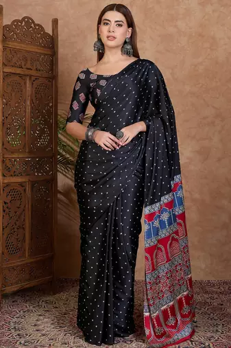 Black new arrival ready made saree for women