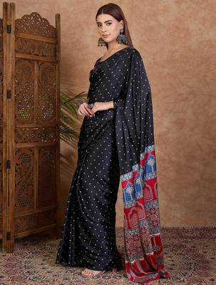 Black new arrival ready made saree for women 5