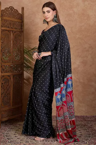 Black new arrival ready made saree for women