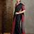Red traditional ready wear saree with blouse material