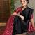 Red traditional ready wear saree with blouse material