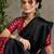 Red traditional ready wear saree with blouse material