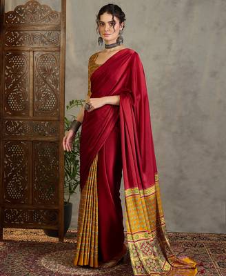 Yellow party wear ready pleated saree collection 1